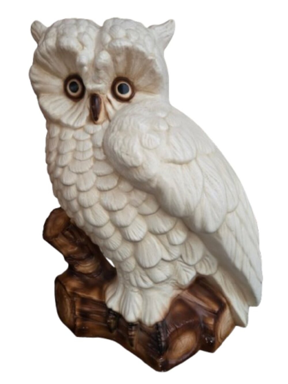 Vintage 1970s Ceramic Owl 21" Atlantic Mold Retro Owl Statue Mid Century Decor